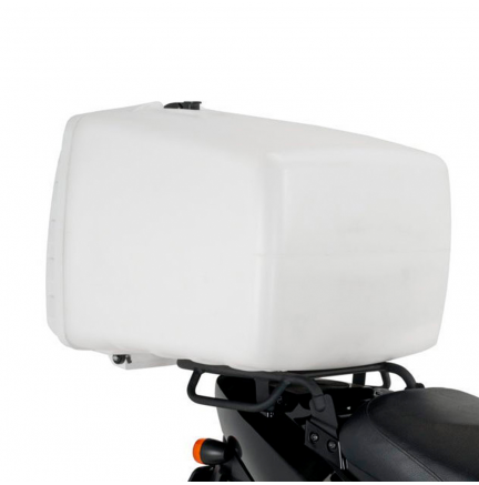 Coffre arrière Mega Box avec serrure 100L blanc moto