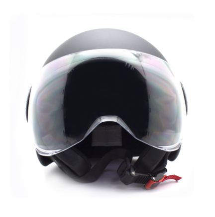 Casque de moto noir avec lunettes de protection Taille M