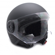 Casque de moto noir avec lunettes de protection Taille L