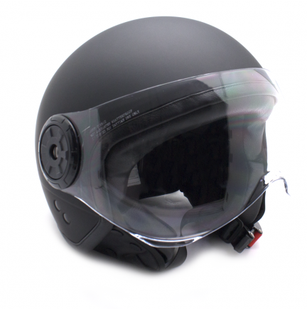 Casque de moto noir avec lunettes de protection Taille S